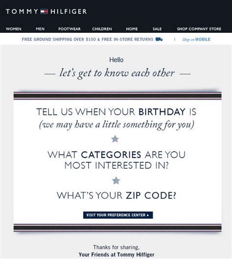 tommy hilfiger email sign up.